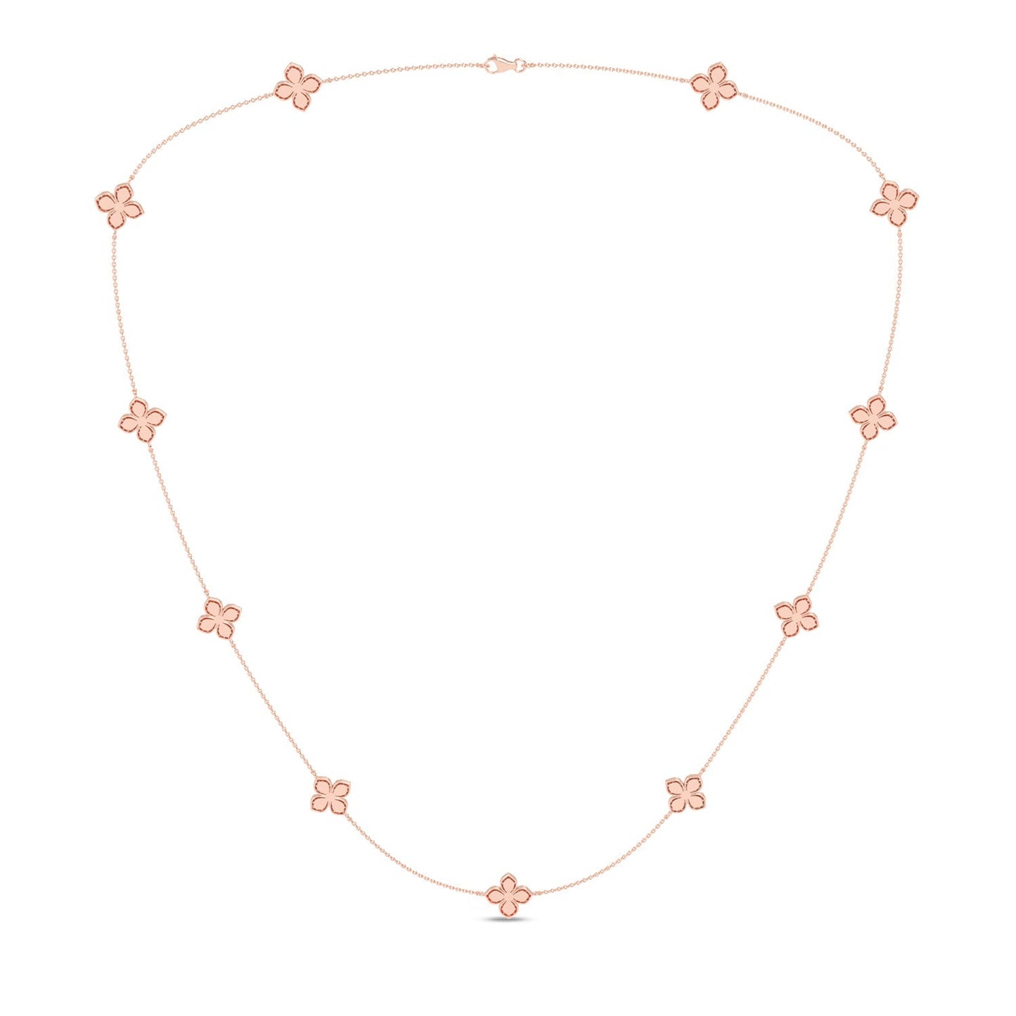 La Fleur Petite Diamond Contour Stationed Necklace_Product Angle_1 3/4 - 3