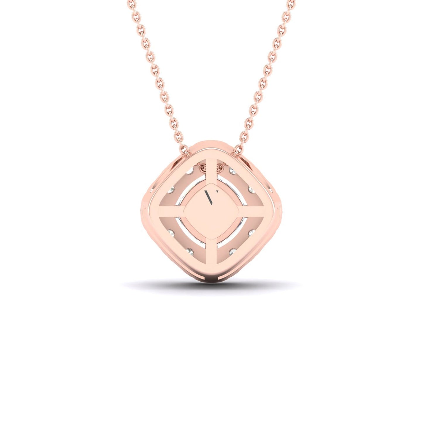 Cushion Halo Necklace_Product angle_1/2 Ct. - 3