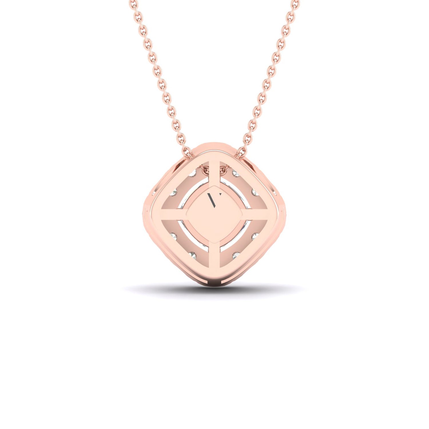 Cushion Halo Necklace_Product angle_1/2 Ct. - 3