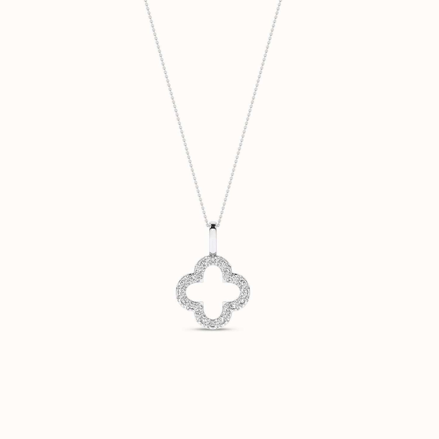 Clover Silhouette Drop Necklace_Product Angle_1/5Ct. - 1