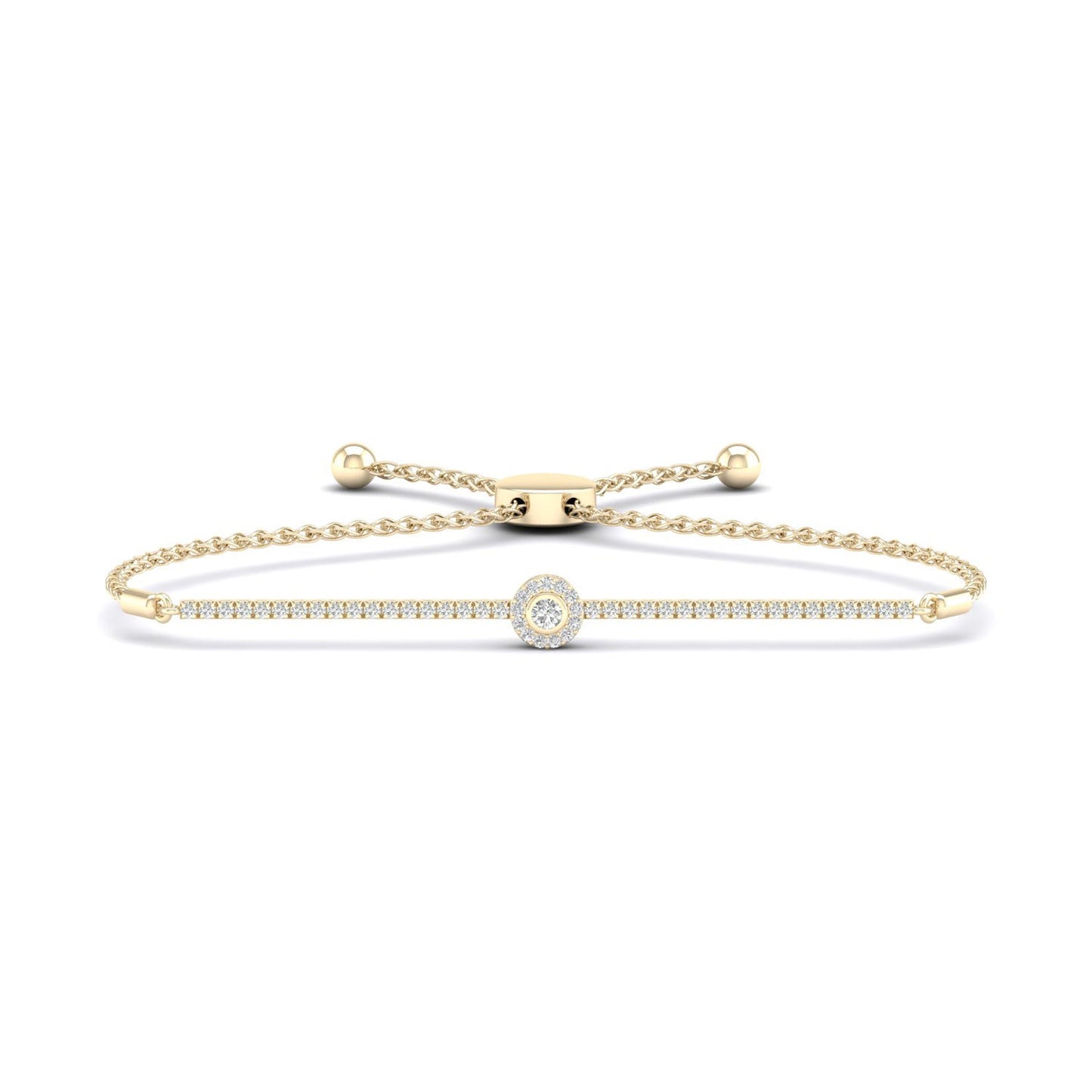 Signature Round Halo Bolo Bracelet_Product Angle_1 Ct. - 1