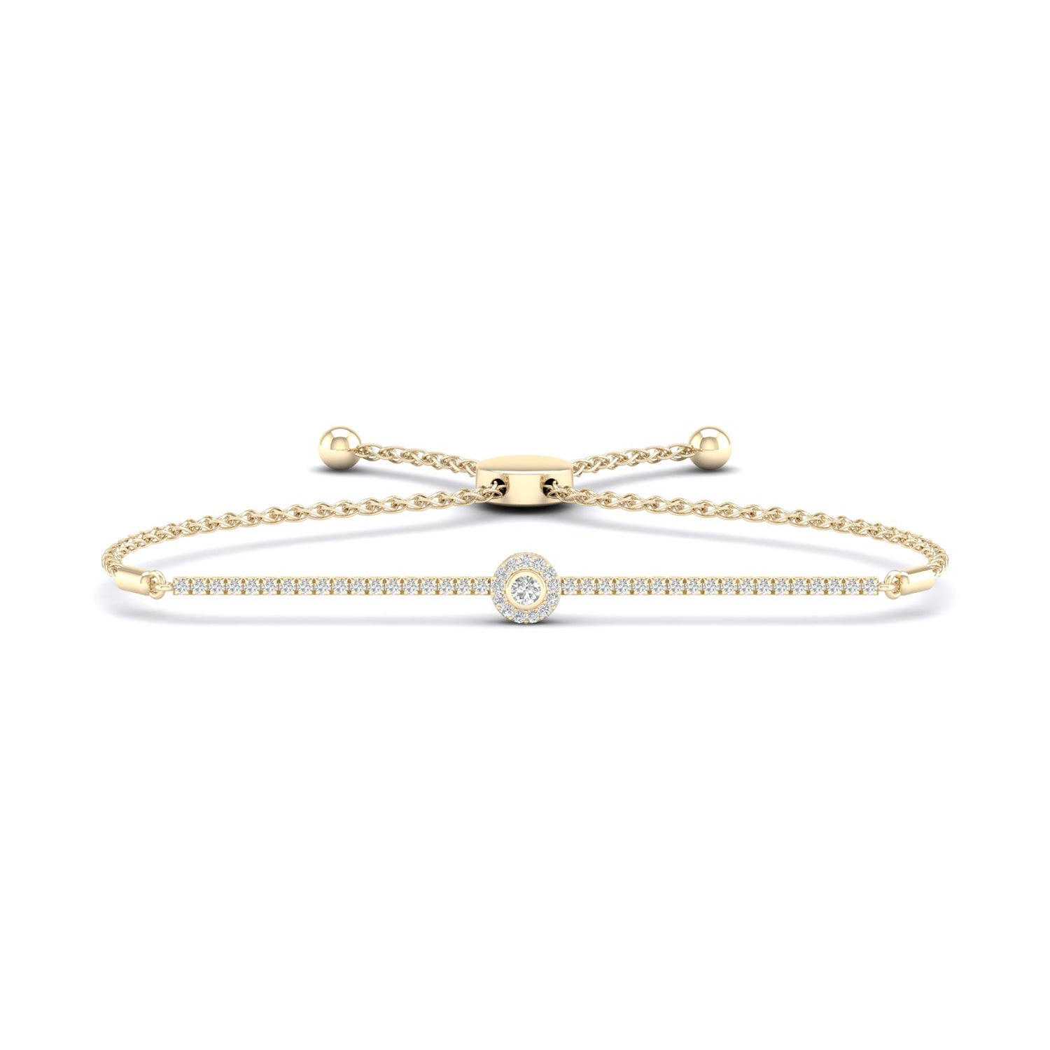 Signature Round Halo Bolo Bracelet_Product Angle_1 Ct. - 1