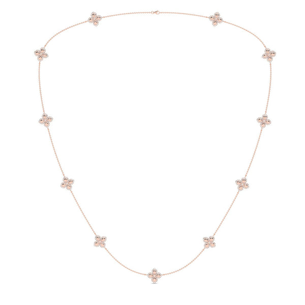 La Fleur Petite Diamond Contour Stationed Necklace_Product Angle_PCP Main Image