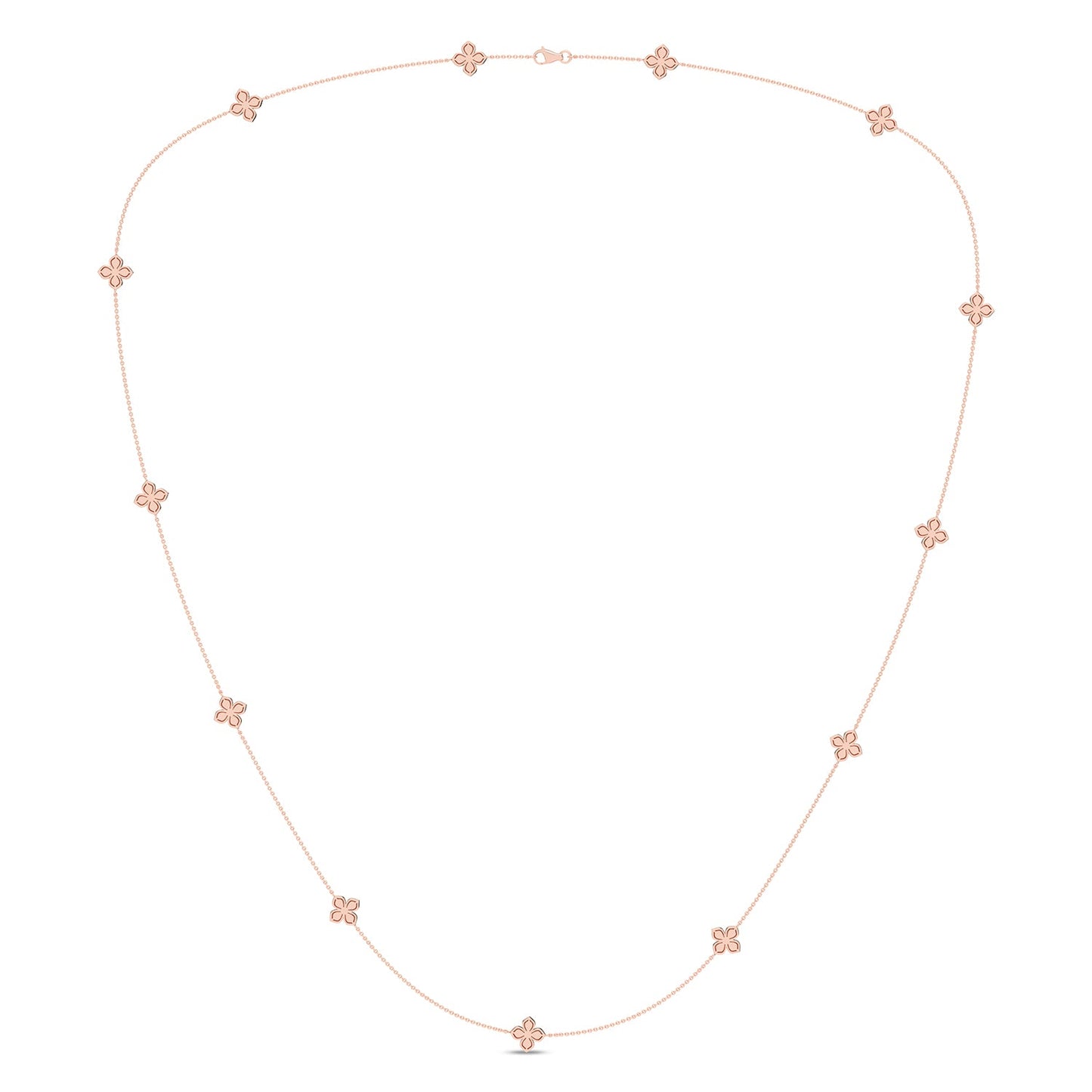 La Fleur Petite Diamond Radiant Stationed Necklace_Product Angle_1 3/4 - 3