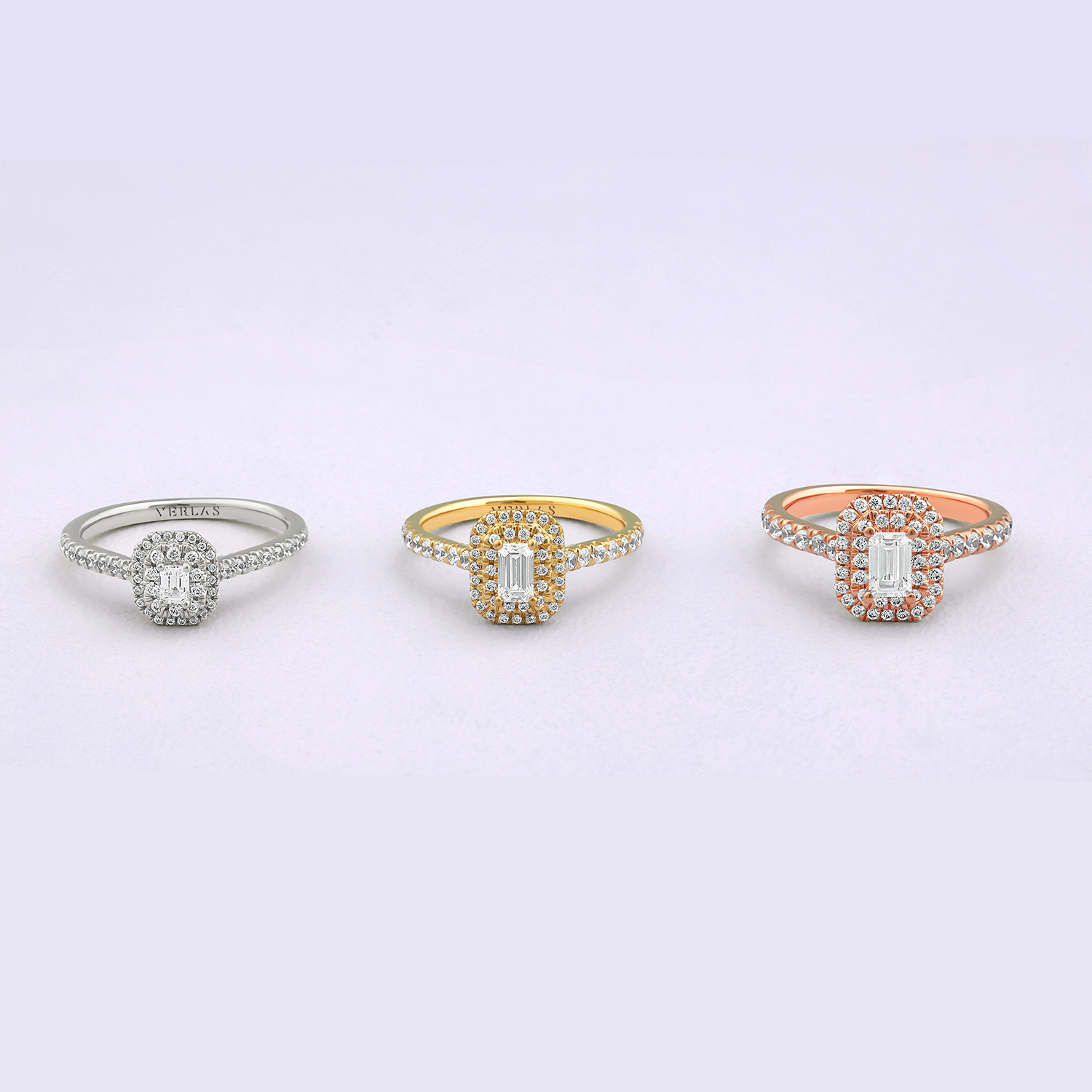 Quaint Signature Emerald Double Halo Ring_Product Angle_PCP Main Image