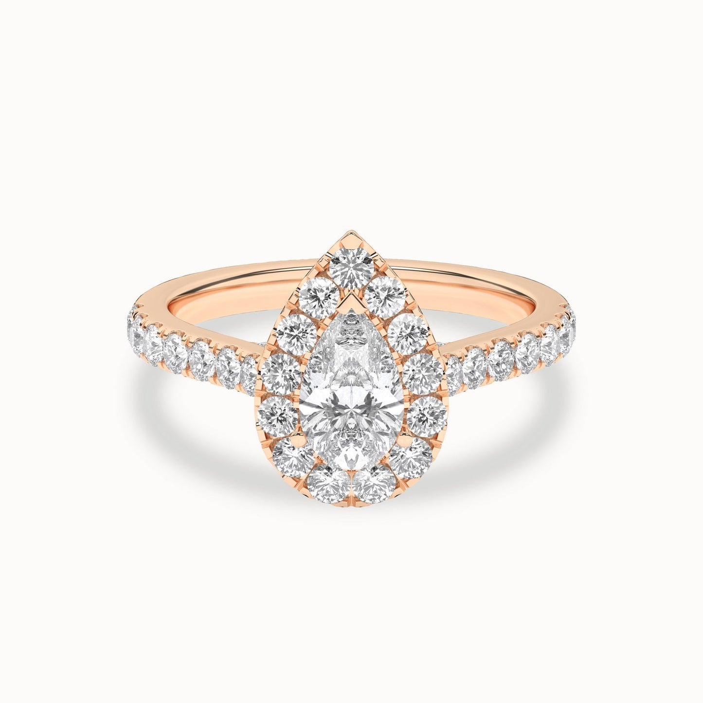 Signature Dewdrop Halo Ring_Product Angle_1 1/2Ct - 1