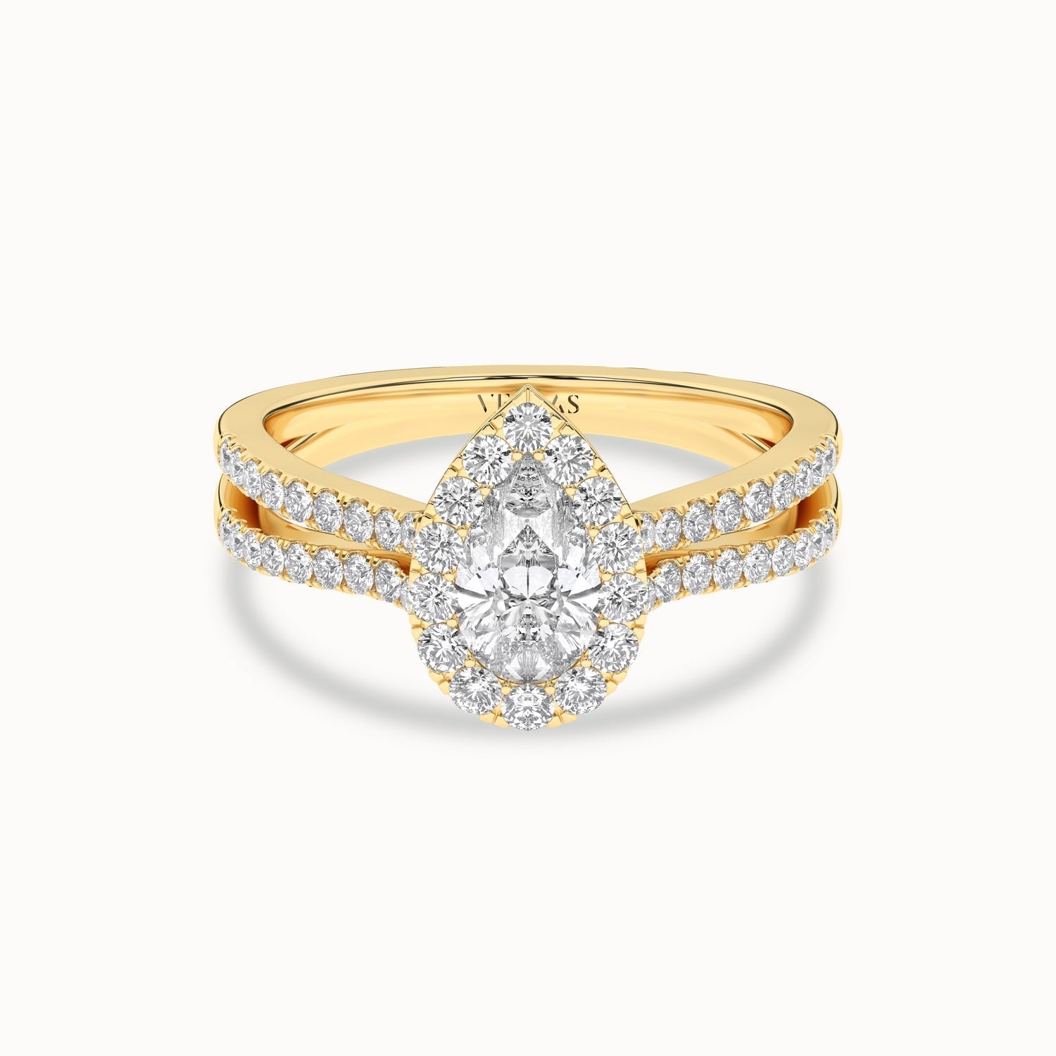 Unified Iconic Dewdrop Halo Ring_Product Angle_1 1/3Ct - 1