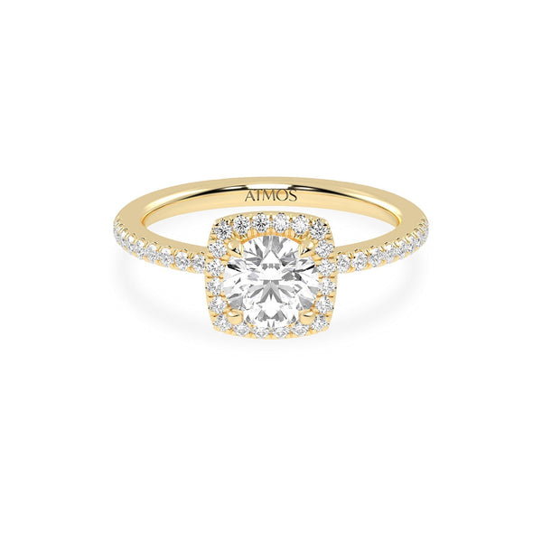 Luxe Round Center Princess Halo Ring