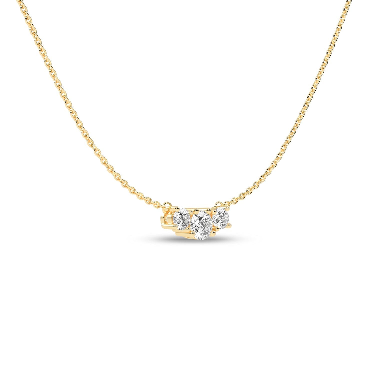 3-Stone Atmos Diamond Necklace_Product Angle_1/2 Ct. - 2