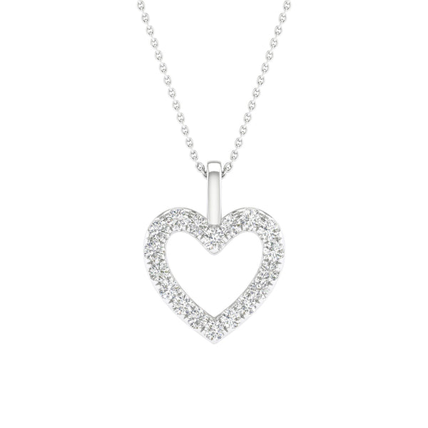 Heart Silhouette Drop Necklace_Product angle_1/5 Ct. - 1