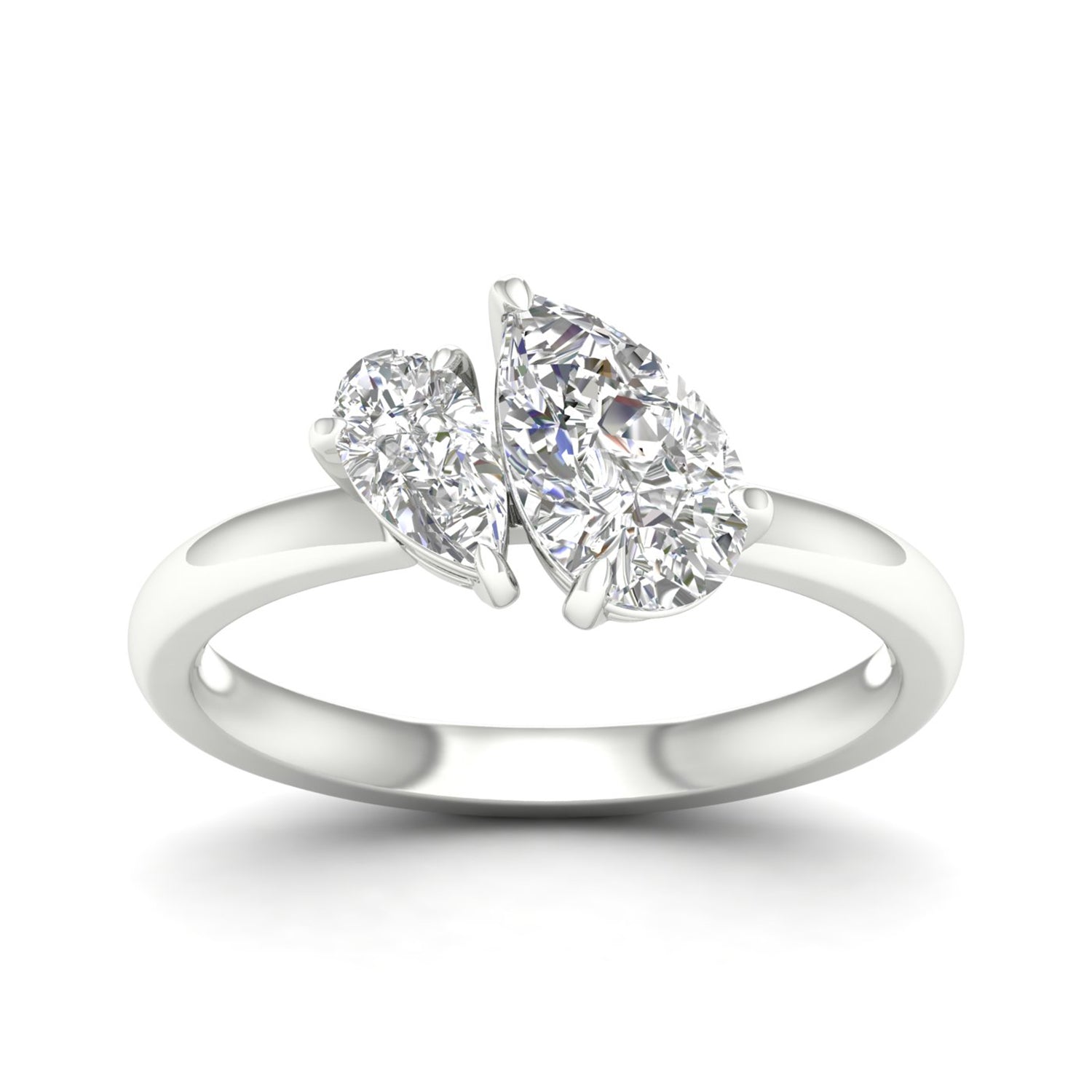 Atmos Asymmetrical Pear Diamond Two Stone Ring_Product Angle_1 1/3 Ct. - 1