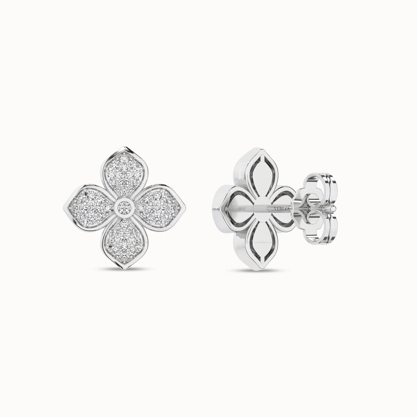 La Fleur Diamond Radiant Studs_Product Angle_1/3Ct. - 3