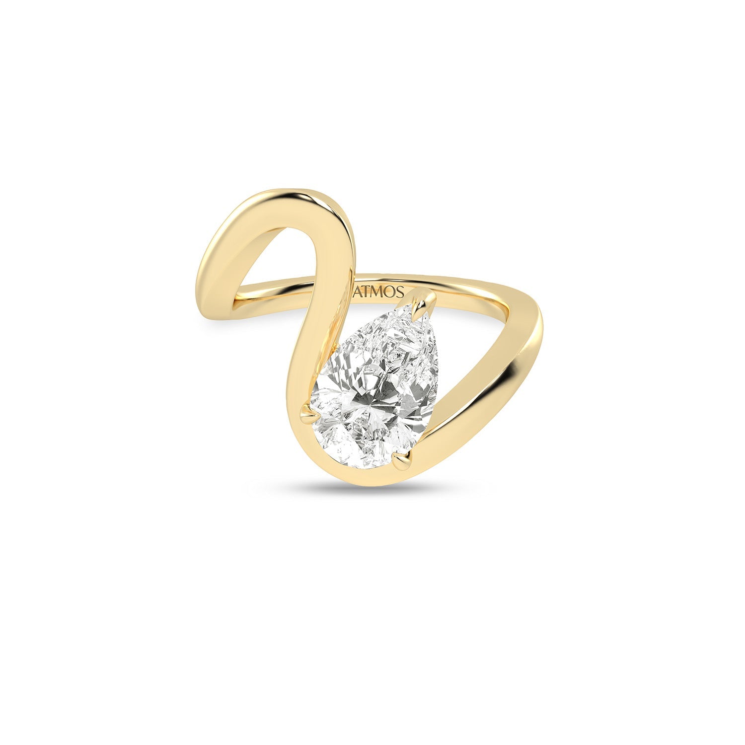 Atmos Curved Shank Dewdrop Ring_Product Angle_1 Ct. - 1