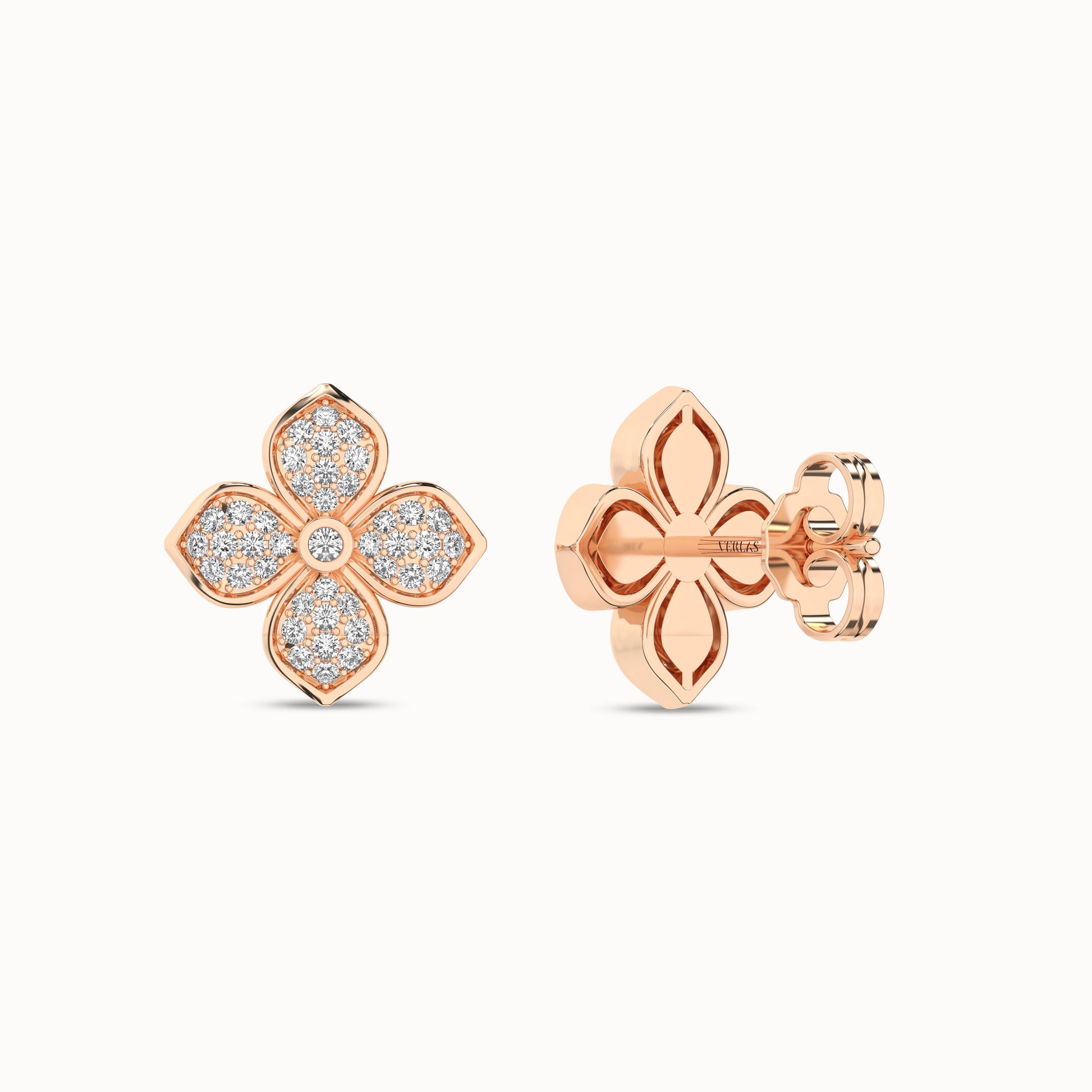 La Fleur Diamond Radiant Studs_Product Angle_1/3Ct. - 3