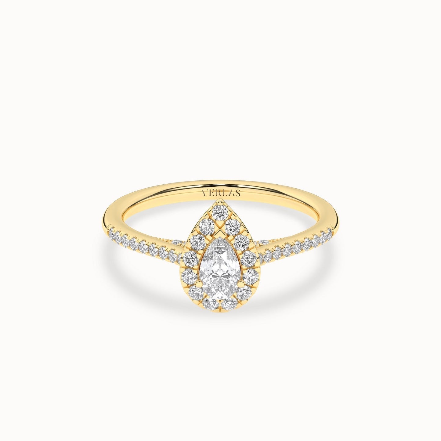 Signature Dewdrop Halo Ring_Product Angle_3/4Ct - 1