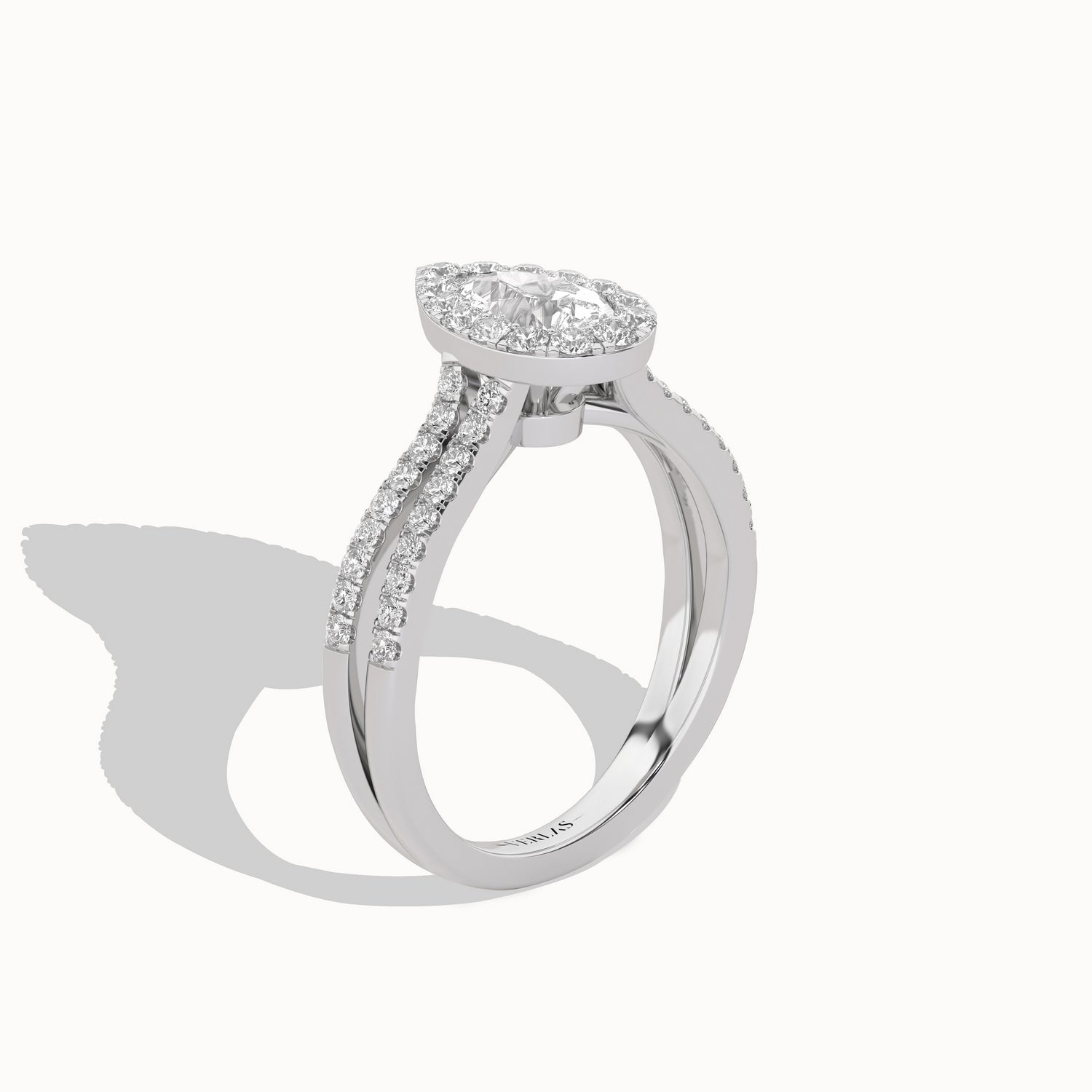 Unified Iconic Dewdrop Halo Ring_Product Angle_1 1/3Ct - 2