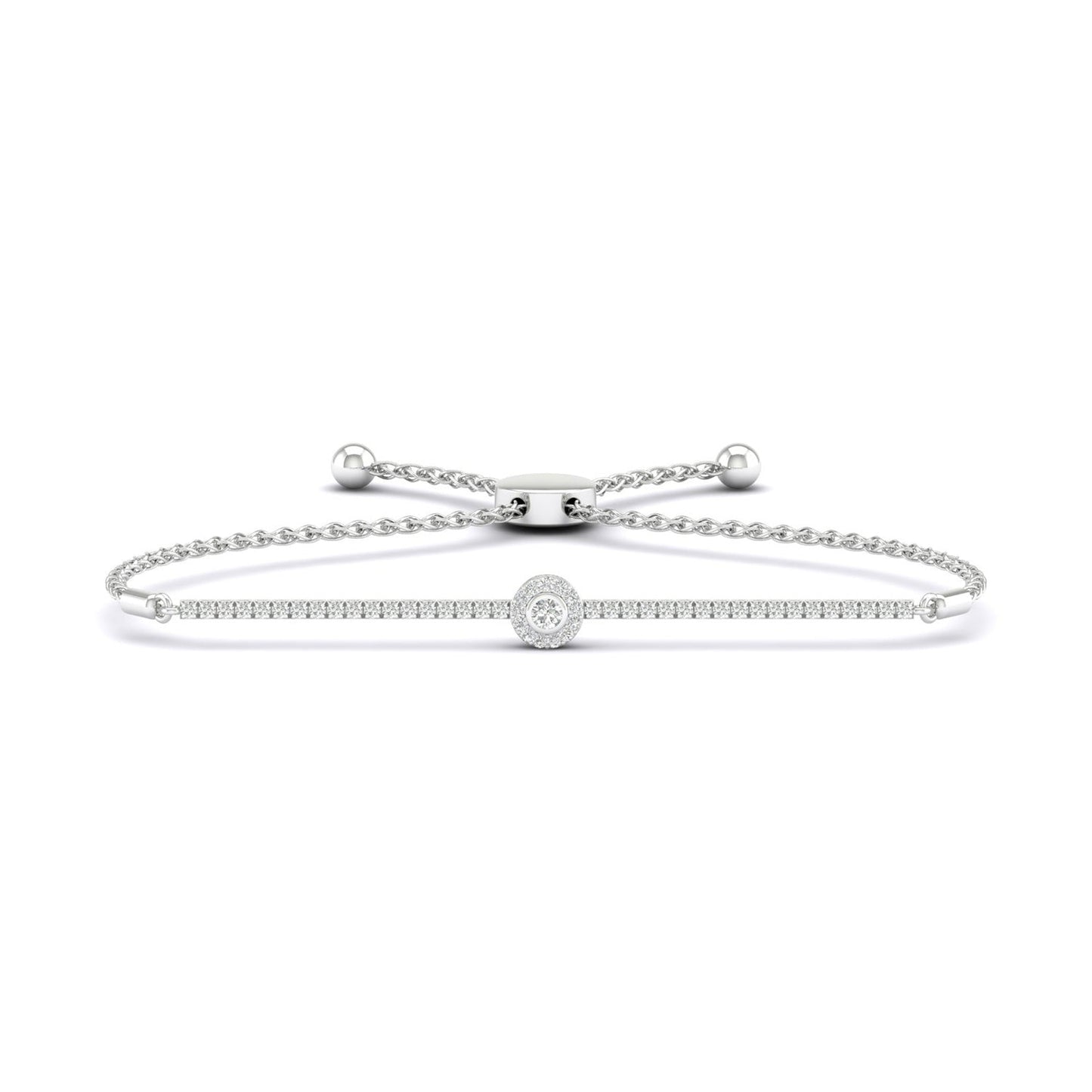 Signature Round Halo Bolo Bracelet_Product Angle_PCP Main Image