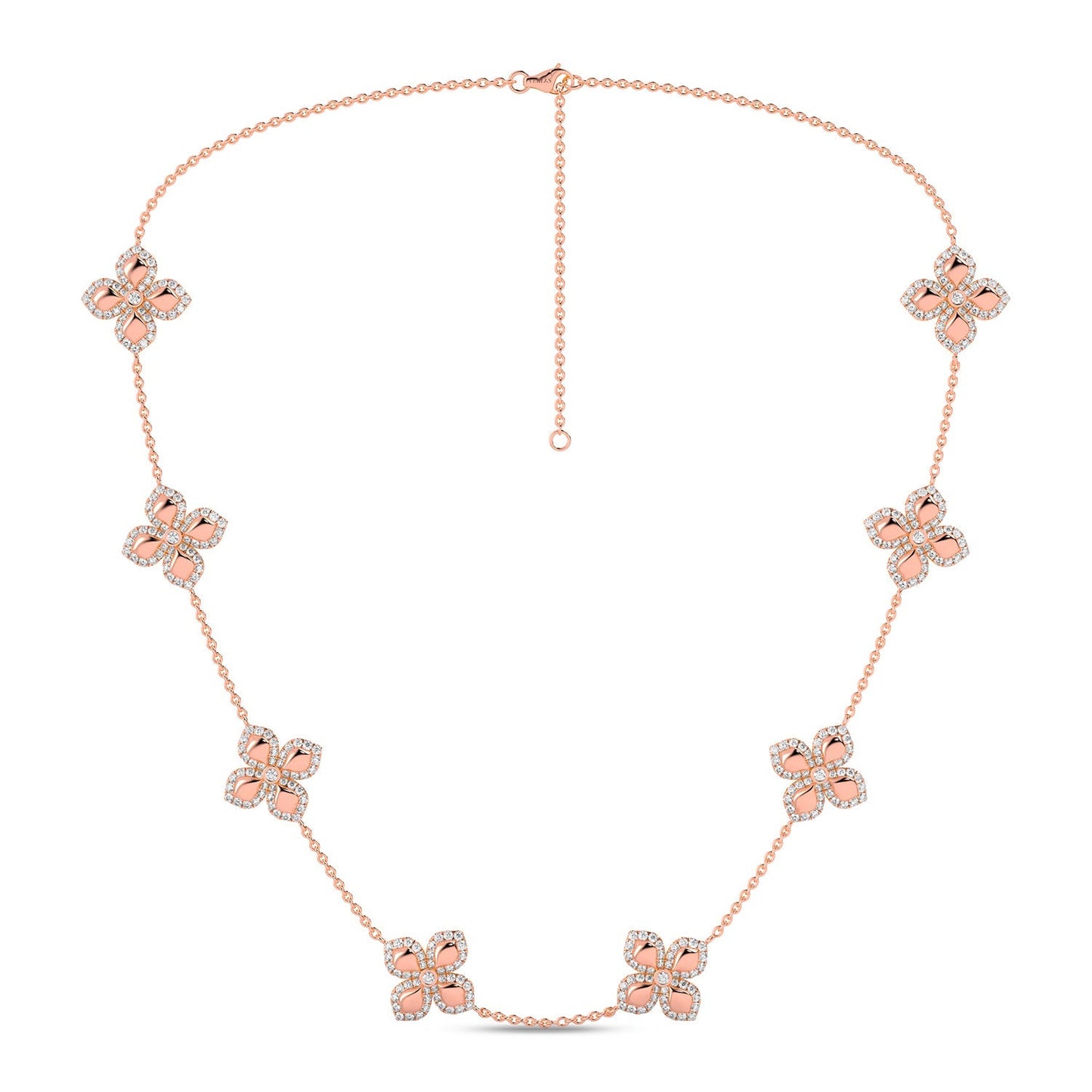 La Fleur Diamond Contour Stationed Necklace_Product Angle_PCP Hover Image