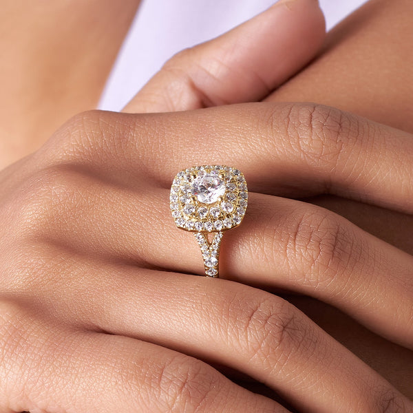 Round-Center Princess Double Halo Ring – Verlas