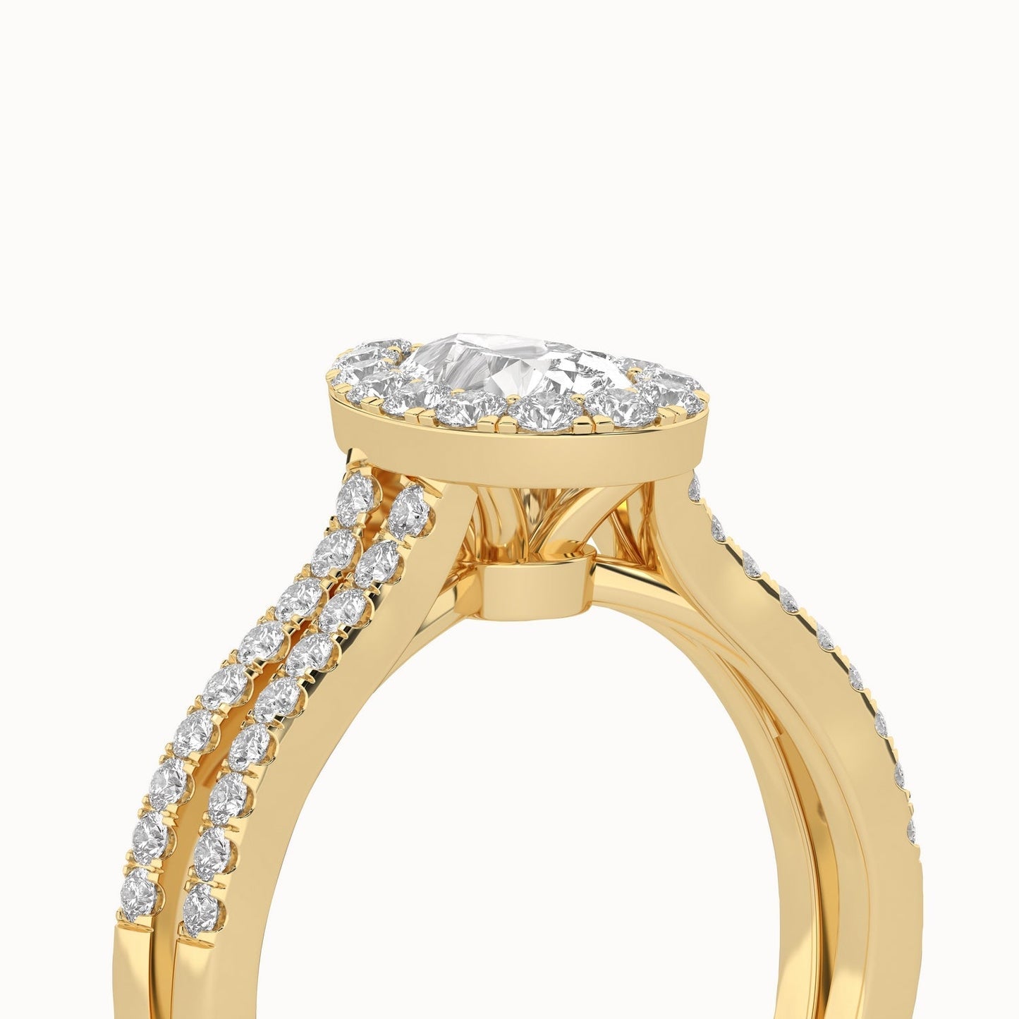 Unified Iconic Dewdrop Halo Ring_Product Angle_1 1/3Ct - 5