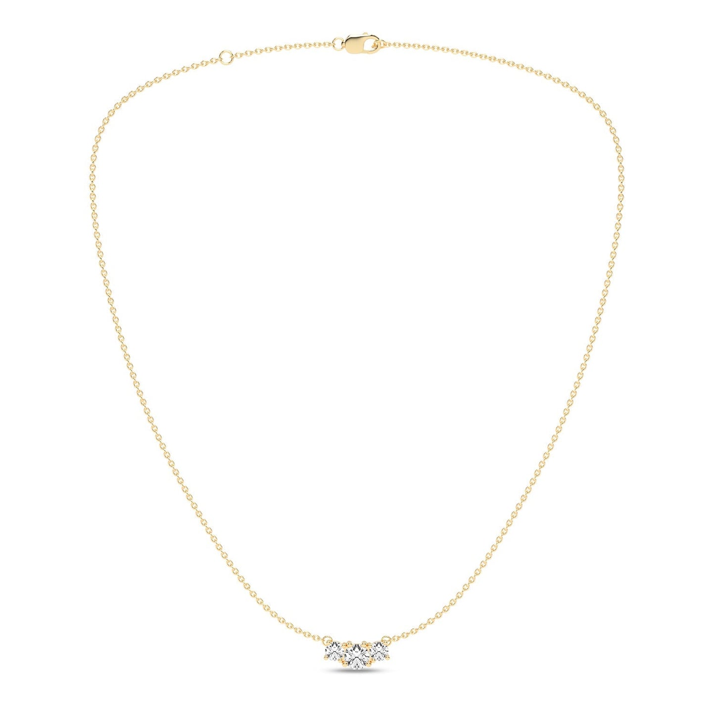 3-Stone Atmos Diamond Necklace_Product Angle_1/2 Ct. - 1