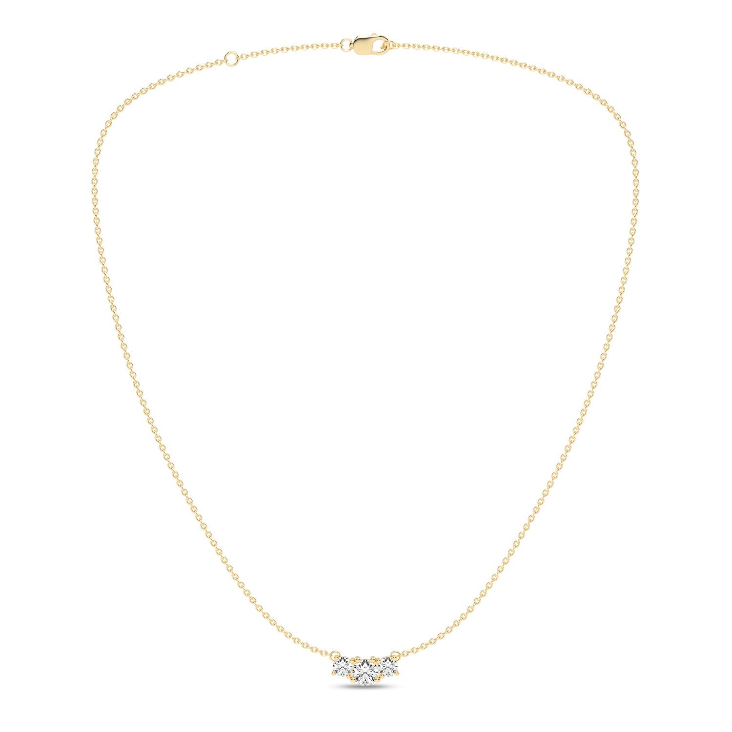 3-Stone Atmos Diamond Necklace_Product Angle_1/2 Ct. - 1