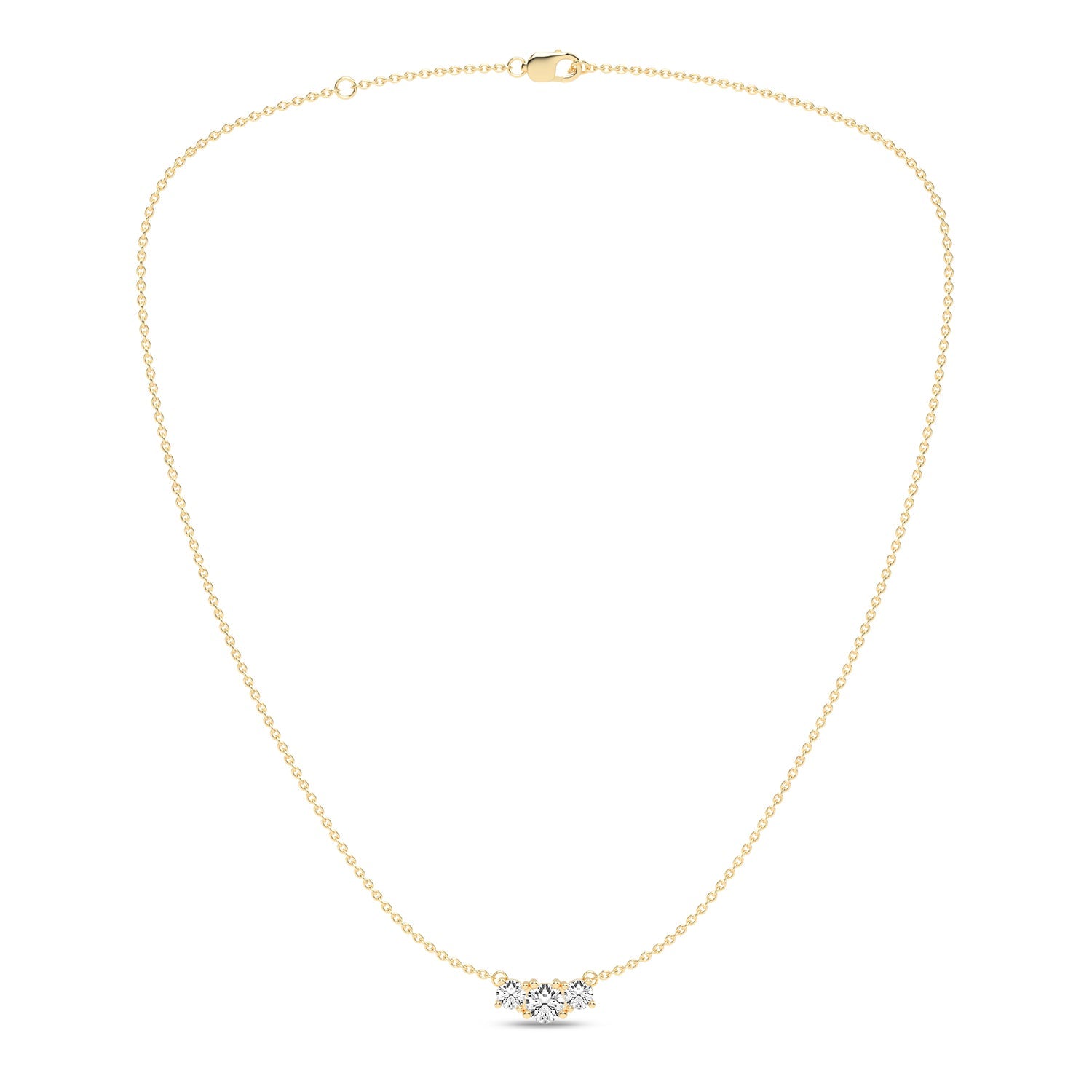 3-Stone Atmos Diamond Necklace_Product Angle_1/2 Ct. - 1