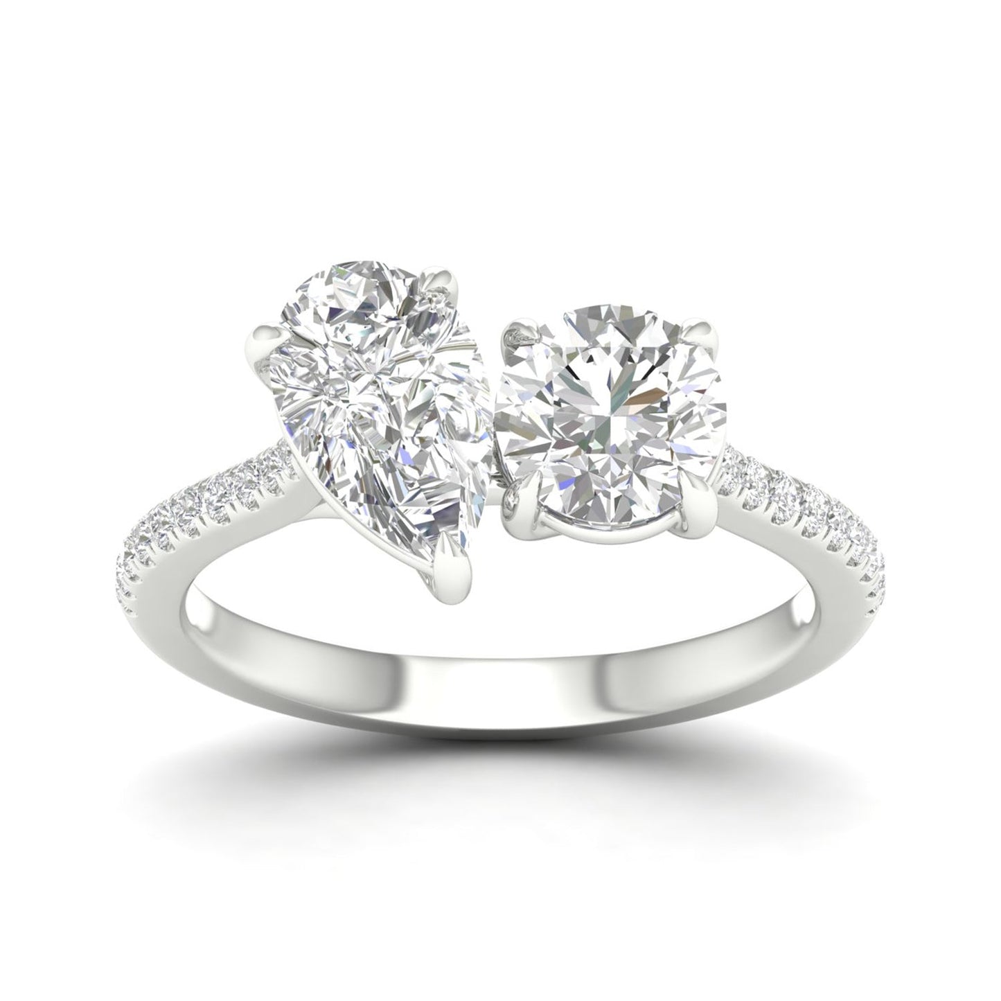 Atmos Pear Round Two Stone Diamond Ring_Product Angle_2 1/6 Ct. - 1