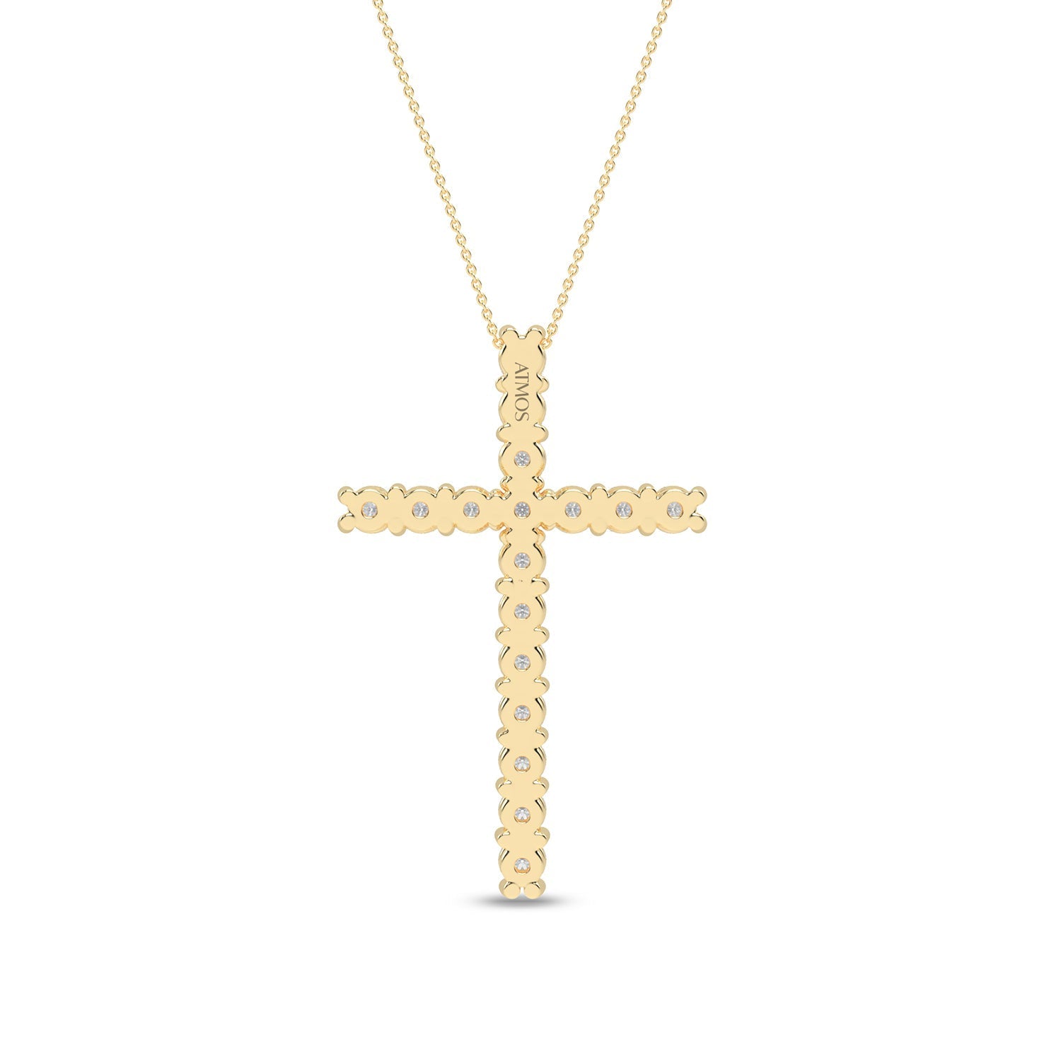 Atmos Signature Diamond Cross Necklace_Product Angle_1/2 Ct. - 3