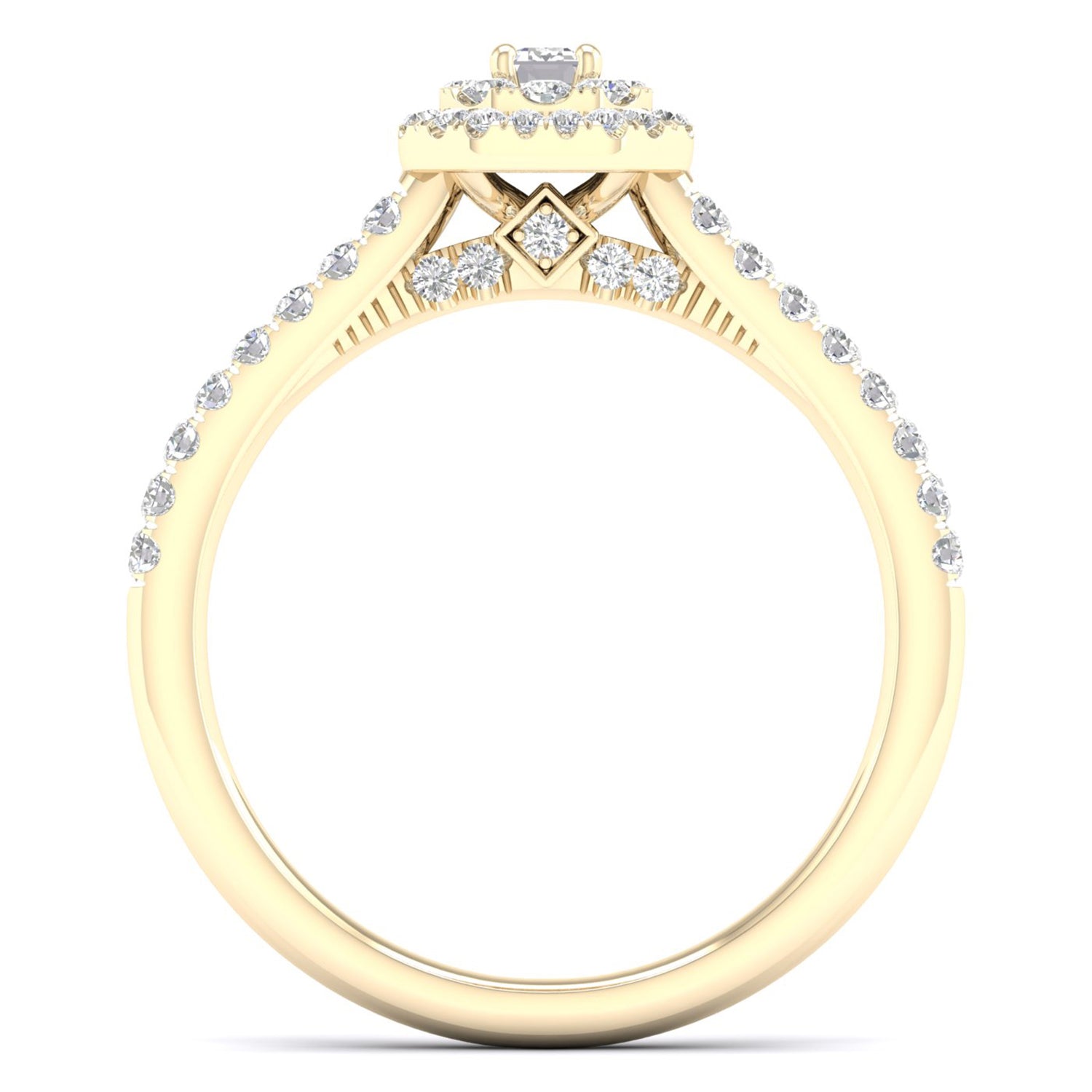 Quaint Signature Emerald Double Halo Ring_Product Angle_1/2 - 3