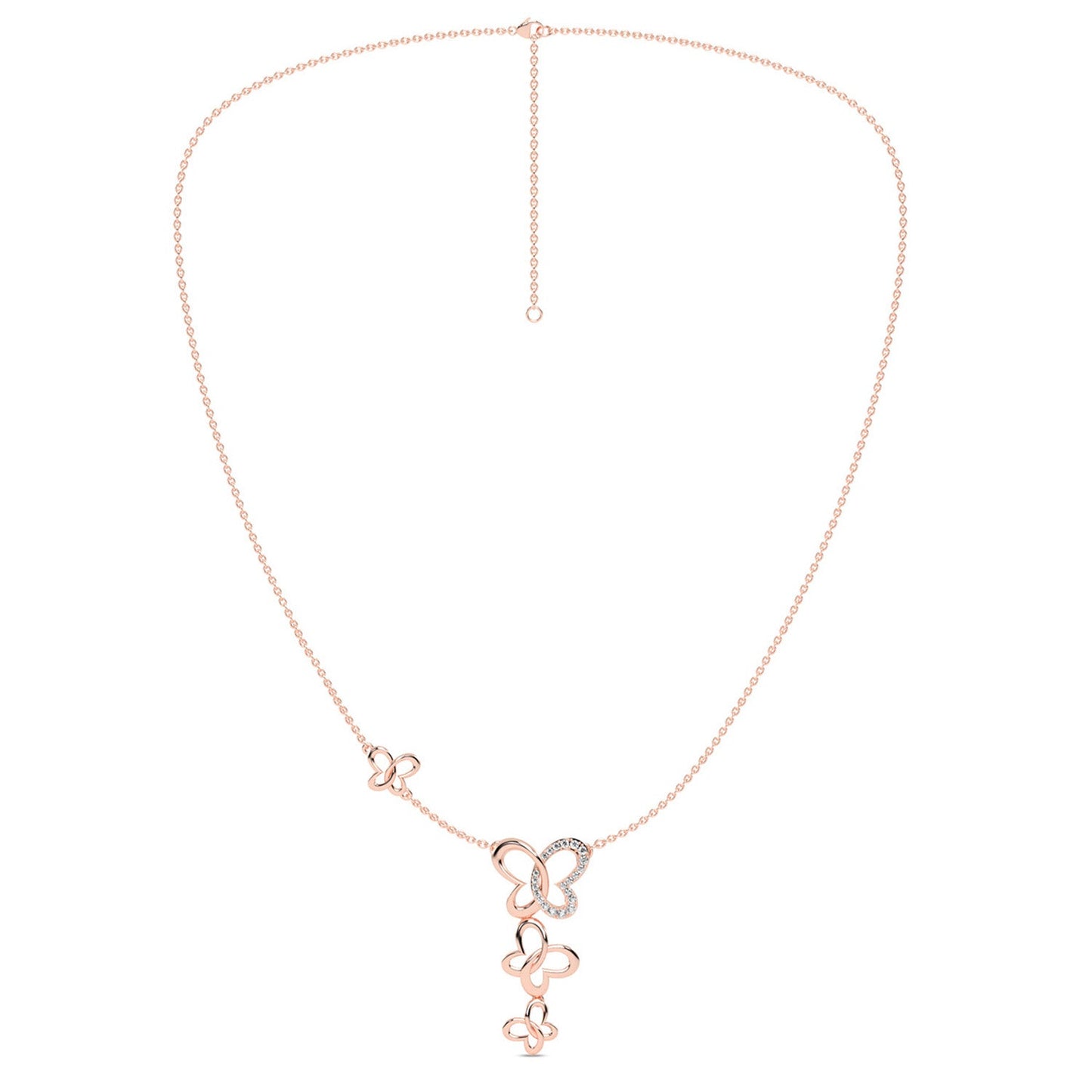 Triple Butterfly Drop Necklace_Product Angle_0.1 - 1