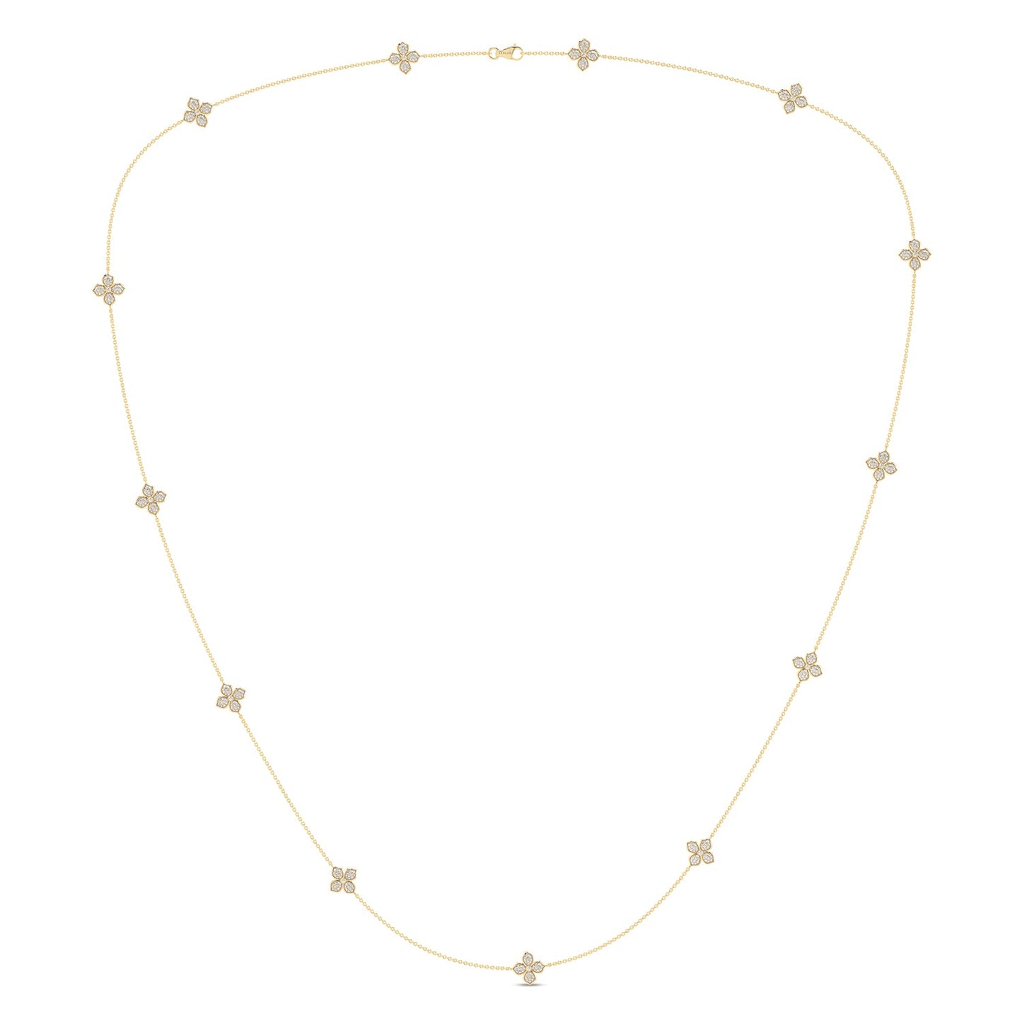 La Fleur Petite Diamond Radiant Stationed Necklace