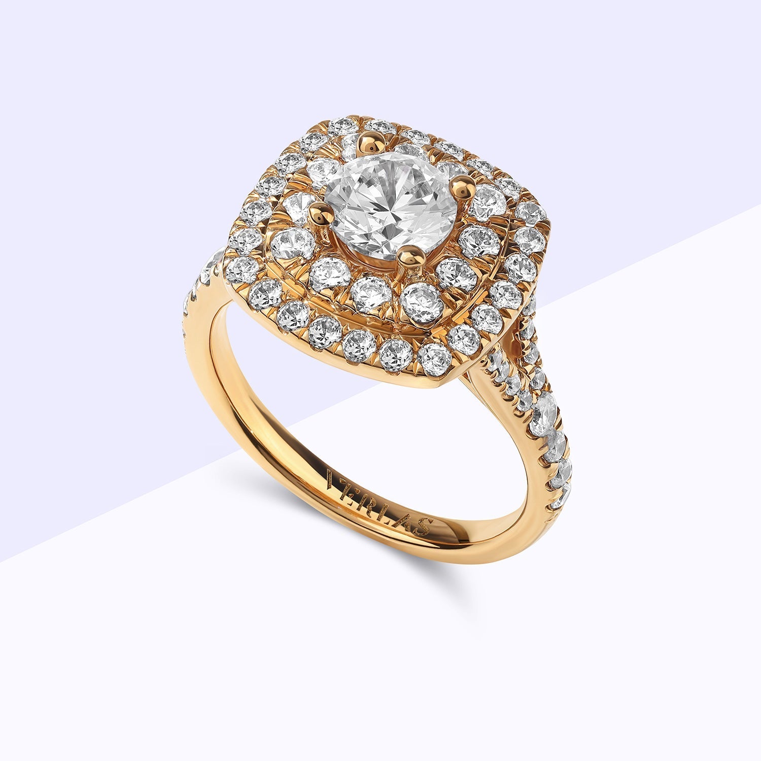 Round-Center Princess Double Halo Ring_Product Angle_Lifestyle Image