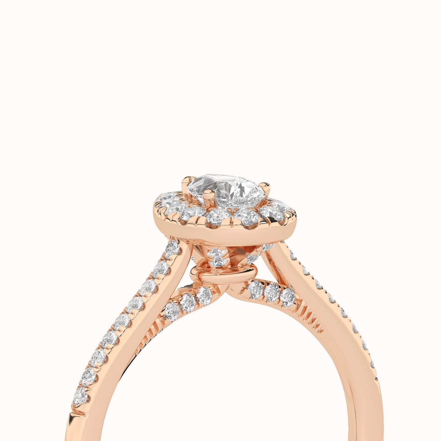 Signature Dewdrop Halo Ring_Product Angle_3/4Ct - 5