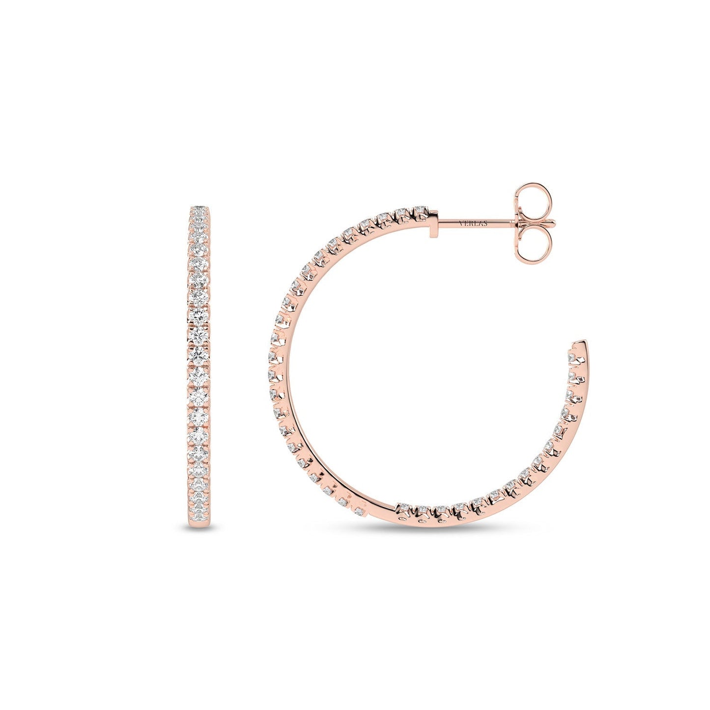 Petite Inside Out Atmos Diamond Hoops_Product angle _3/4 - 1