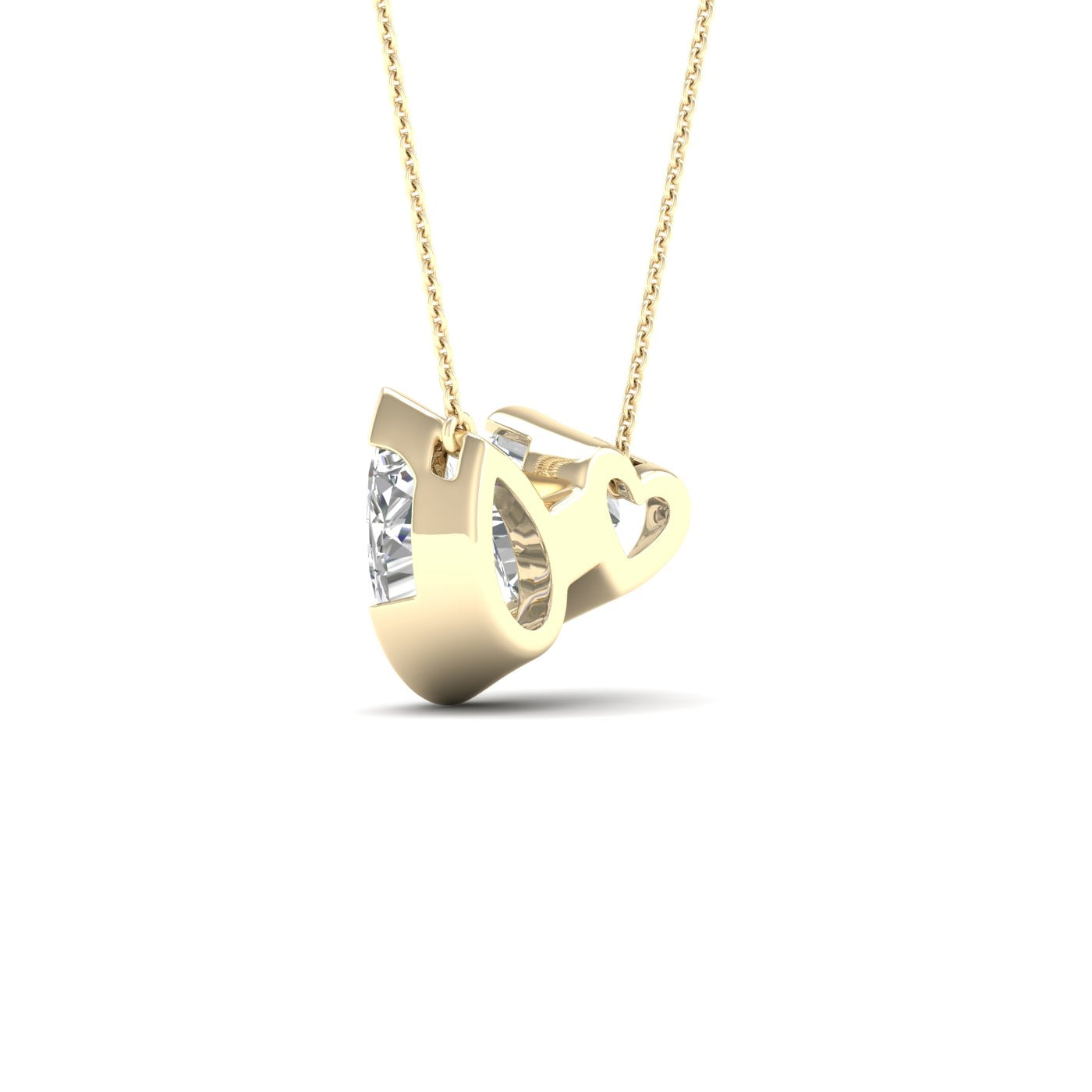 Atmos Heart Pear Diamond Two-Stone Necklace_Product Angle_2 Ct. - 3