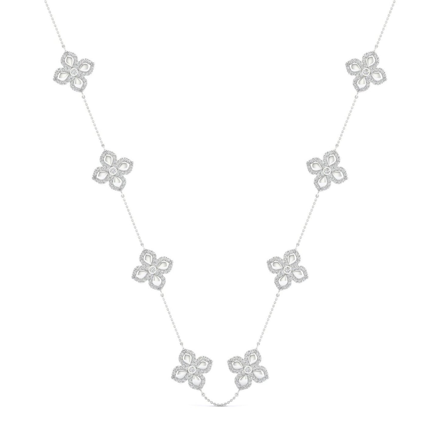 La Fleur Diamond Contour Stationed Necklace_Product Angle_1 1/3 - 2