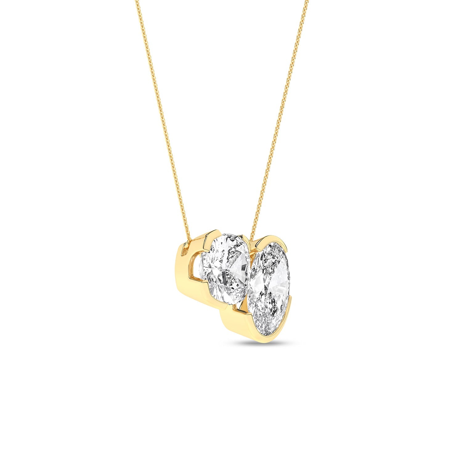 Atmos Cushion Oval Diamond Two-Stone Necklace_Product Angle_2 Ct. - 2