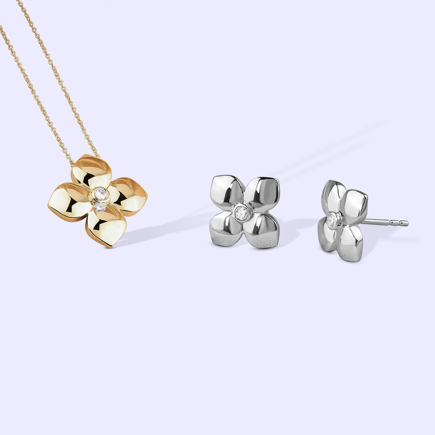 La Fleur Diamond Studs_Product Angle_Creative Image