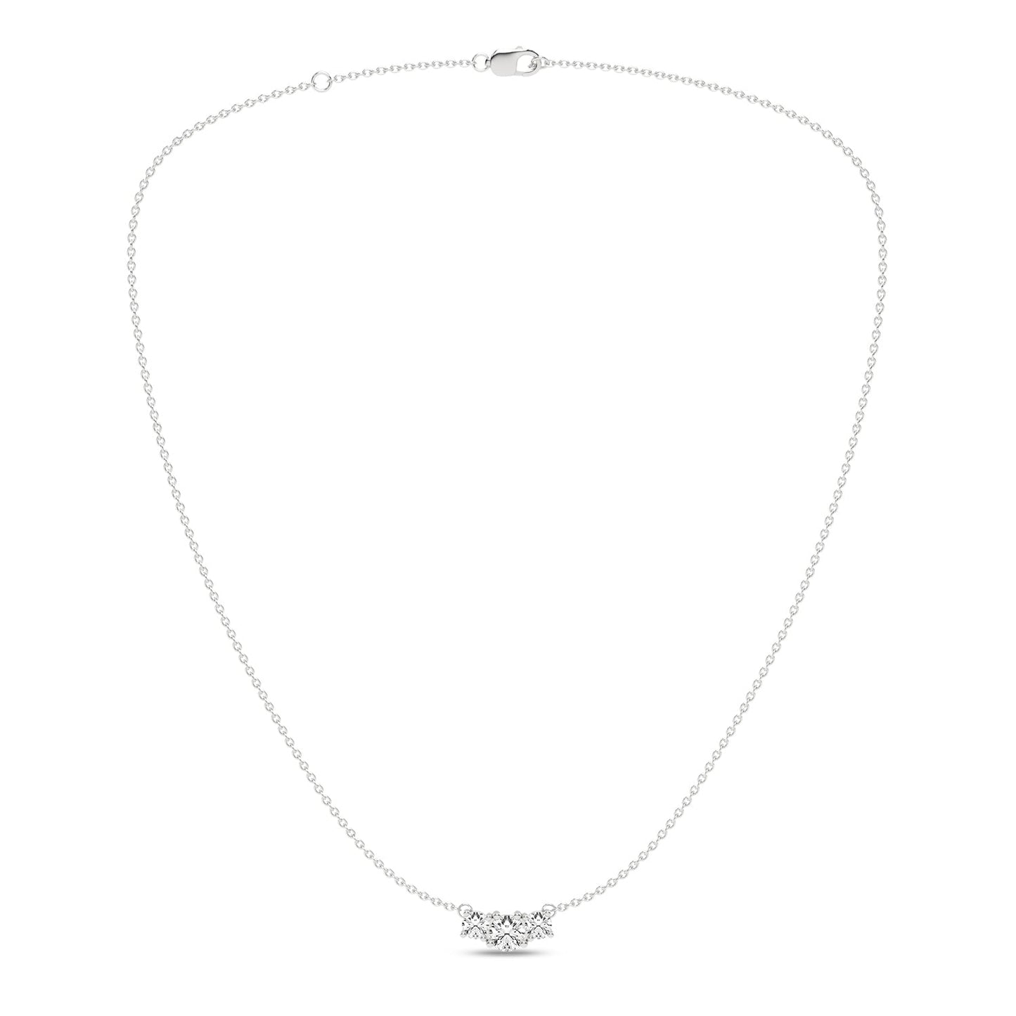 3-Stone Atmos Diamond Necklace_Product Angle_1/2 Ct. - 1