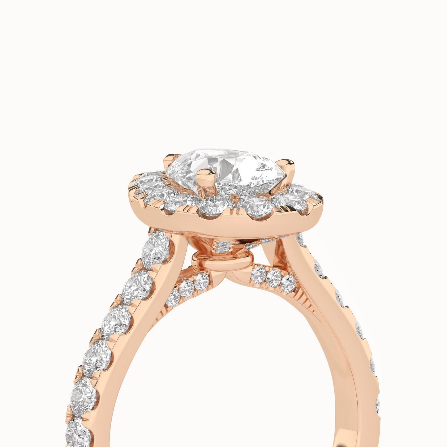 Signature Dewdrop Halo Ring_Product Angle_2Ct - 5