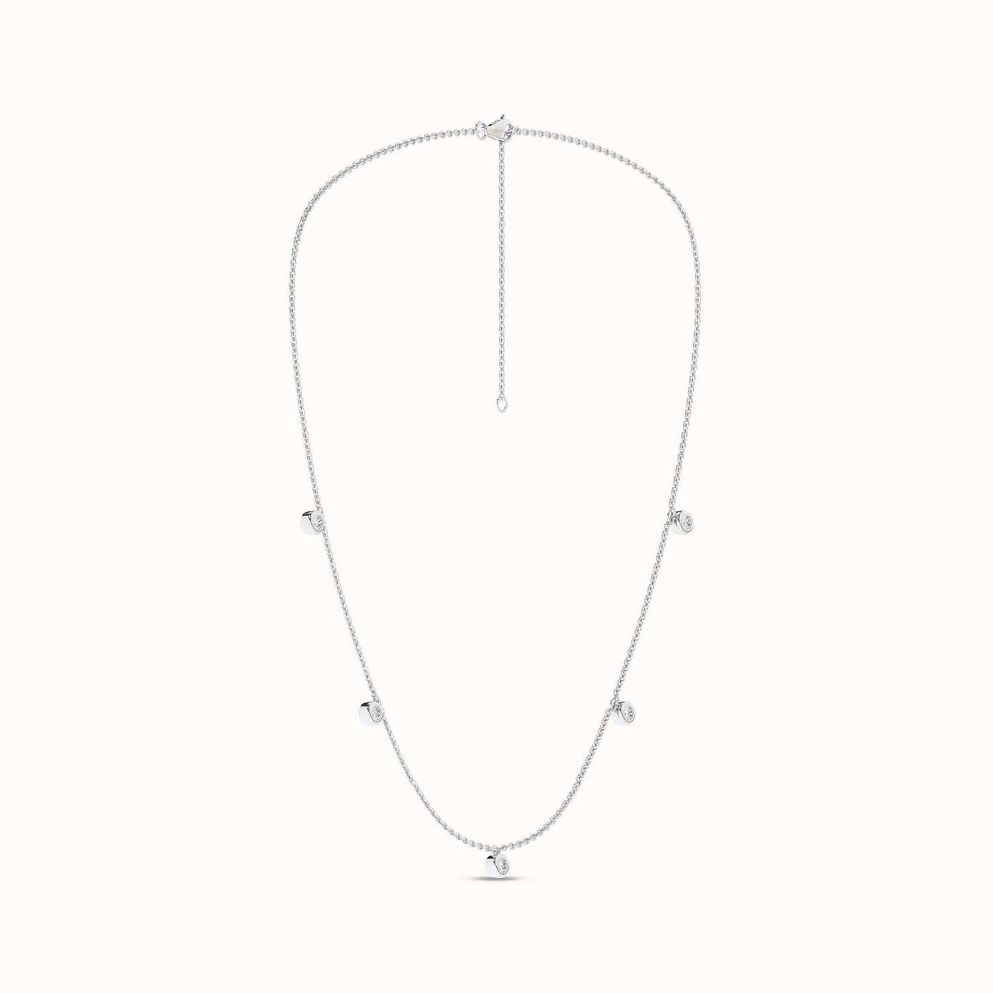 Mini-Round Encompassing Stationed Necklace_Product Angle_1/5Ct. - 2