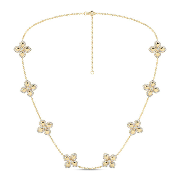 La Fleur Diamond Contour Stationed Necklace_Product Angle_1 1/3 - 1