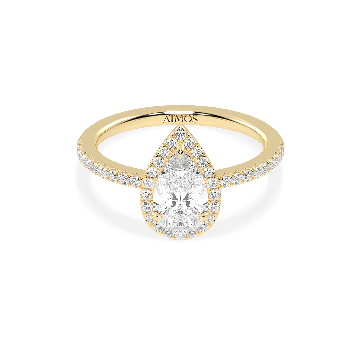 Atmos Luxe Dewdrop Halo Ring_Product Angle_1 1/4 Ct. - 1