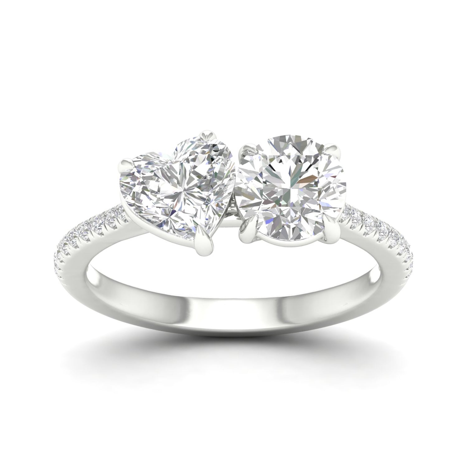 Atmos Heart Round Two Stone Diamond Ring_Product Angle_2 1/6 Ct. - 1