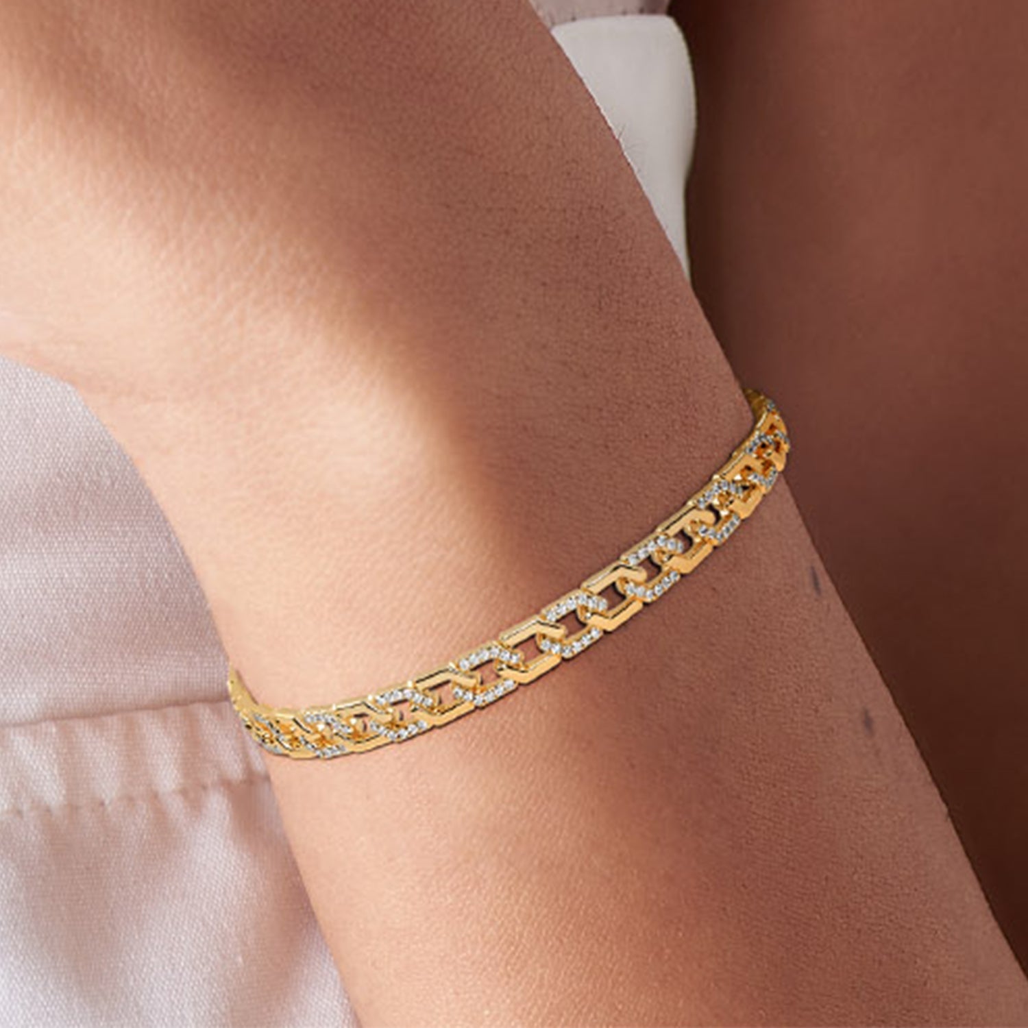 Diamond Elongated Hexagon Stretch Bracelet main image 0
