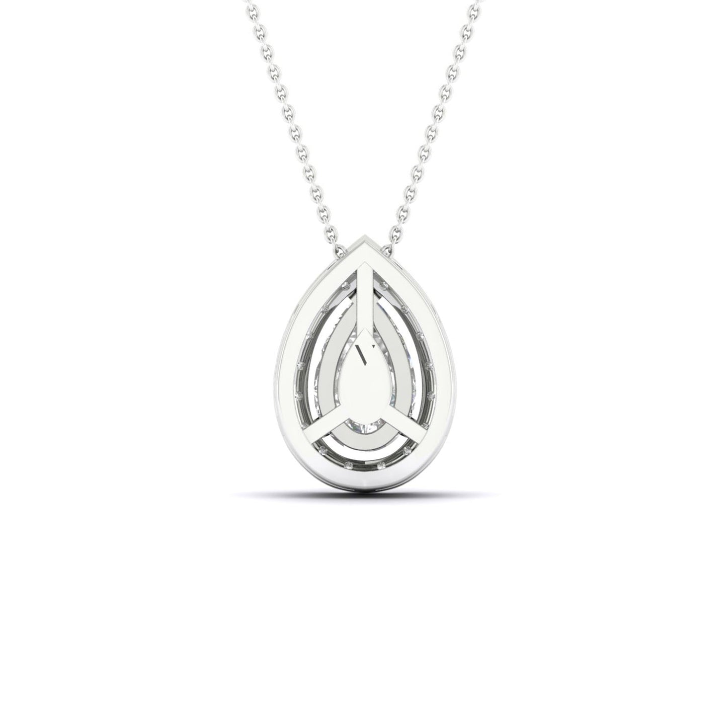 Dewdrop Halo Necklace_Product Angle_1/3Ct. - 4
