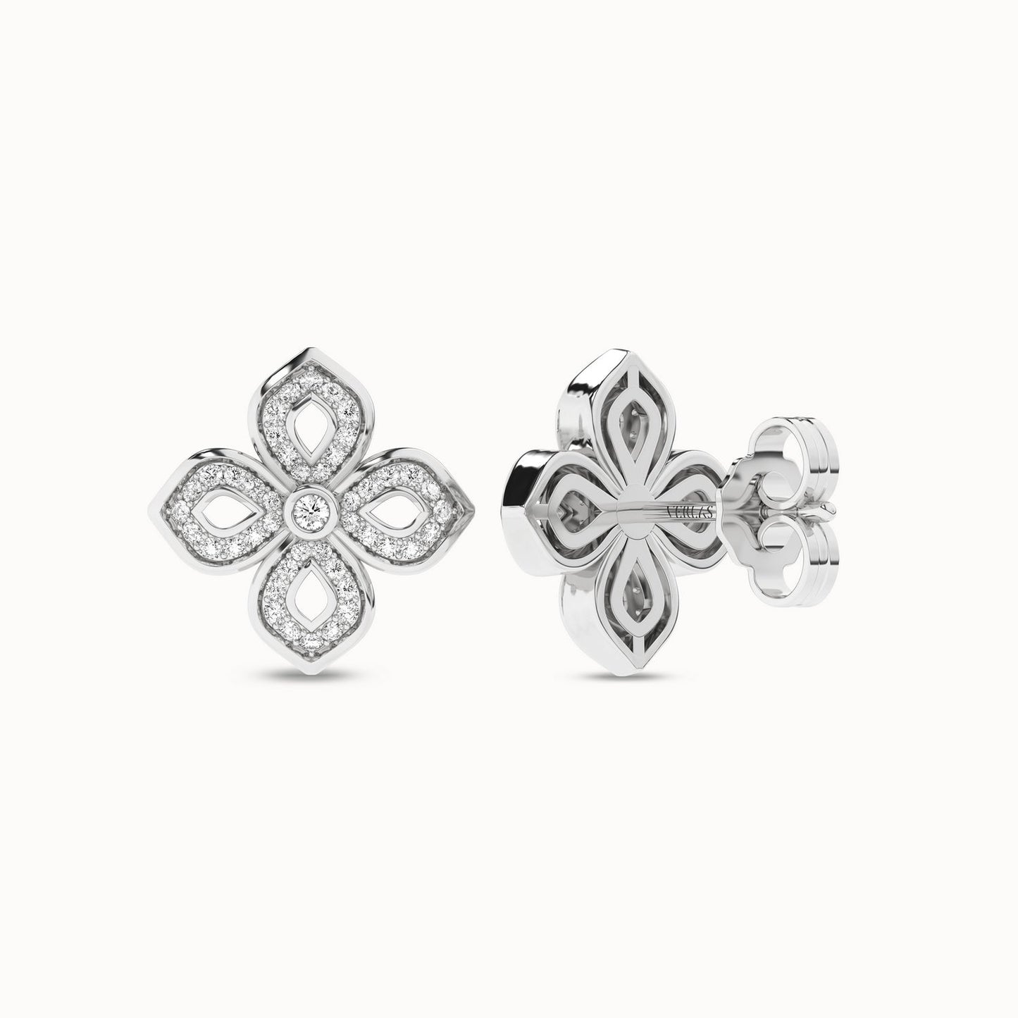 La Fleur Diamond Silhouette Studs_Product Angle_1/4Ct. - 3