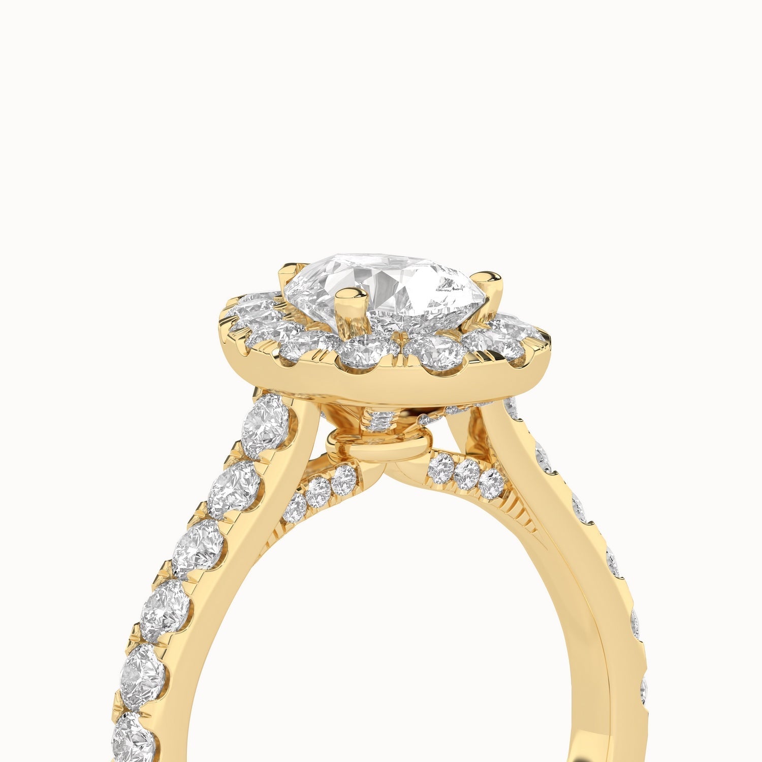 Signature Dewdrop Halo Ring_Product Angle_2Ct - 5