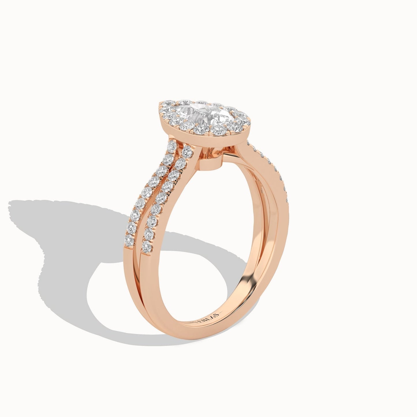 Unified Iconic Dewdrop Halo Ring_Product Angle_1 1/3Ct - 2